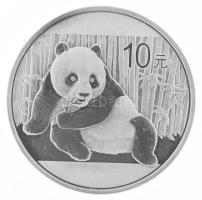 Kína 2015. 10Y Ag "Óriáspanda" kapszulában T:PP ujjlenyomat, kis ph.
China 2015. 10 Yuan ...