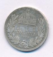 1915KB 1K Ag "Ferenc József" T:VF patina Adamo K5.1