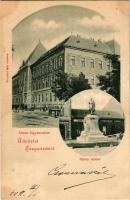 1899 Szekszárd, állami főgimnázium, Garay szobor, Fischhof Károly, Elkan üzlete. Fischhof Mór kiadás...
