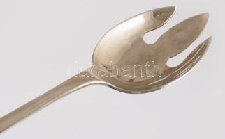 Ezüstözött salátaszervírozó pár, h: 33 cm