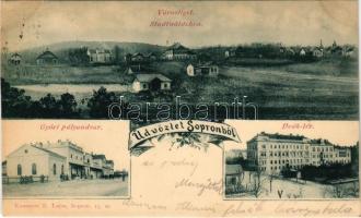 1898 Sopron, Győri pályaudvar, vasútállomás, Városliget, Deák tér. Kummert N. Lajos 15. sz. Art Nouv...