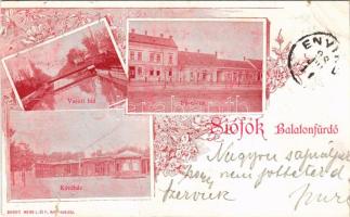 1898 Siófok, Balatonfürdő, Vasúti híd, Kávéház, Fő utca. Weiss L. és F. Art Nouveau, floral (b)