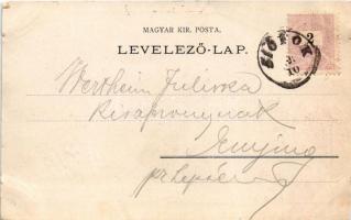 1898 Siófok, Balatonfürdő, Balatoni kép, Közös fürdő, Sió részlet. Weiss L. és F. Art Nouveau, flora...