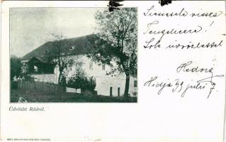 1899 Rád, üdvözlet, villa, nyaraló. Pesti Könyvnyomda r.t. kiadása (vágott / cut)