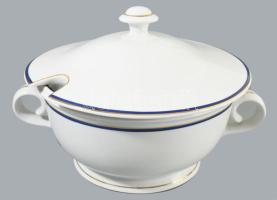 Zsolnay kékcsíkos peremű 44 részes étkészlet, jelzett, kopással, 1-1 hiba előfordulhat. /// KIZÁRÓLA...