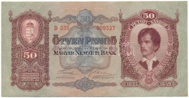 1932. 50P "D 035 009327" T:F szép papír Adamo P14
