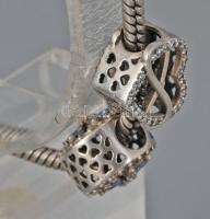 Ezüst (Ag) karkötő Pandora jelzéssel, charmokkal, h: 21 cm, bruttó: 32,7 g