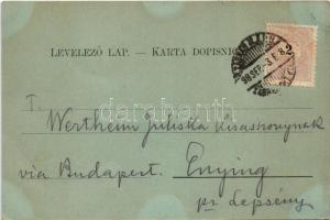 1898 Zagreb, Zágráb; Zrinjski trg / Zrínyi tér este holdfényben. Edgar Schmidt / square, park at nig...