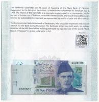 Pakisztán 2023. 75R "A Pakisztáni Állami Bank 75. évfordulója" "0000000" sorszám...