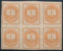 1898 Hírlapbélyeg 6-os tömb (ránc / crease)