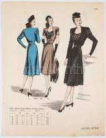 Butterick Patterns U.S.A. női divatillusztrációk, 6 db kétoldalas nyomtatvány, változó állapotban, 3...