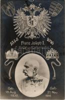 1917 1848-1916 Kaiser Franz Josef I. von Österreich / Franz Joseph of Austria. Art Nouveau, coat of ...