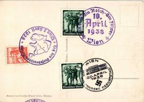 1938 Ein Volk, ein Reich, ein Führer! / Adolf Hitler, NSDAP German Nazi Party propaganda, map, swast...