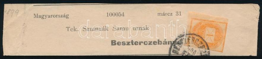1900 1899-es Hírlapbélyeg teljes címszalagon / 1899 Newspaper stamp on complete wrapper