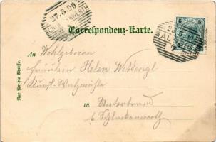 1900 Strekov, Schreckenstein (Ústí nad Labem, Aussig); Restaurant T. Schultze. F. Richter Kunstansta...