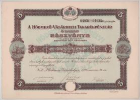 1926. Hódmezővásárhely "Hódmező-Vásárhelyi Takarékpénztár" 5db részvénye egyben, egyenként...