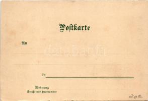 Stuttgart, Eugensbrunnen, K. Residenzschloss. Lith. Anst. D. Herrmann / fountain, castle. Art Nouvea...