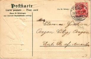 1907 Frankfurt am Main, Opernhaus, Wappen, ächte Frankfurter Würstchen / opera house, sausages, coat...
