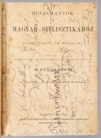 Dengi János: Olvasmányok a magyar stilisztikához. Bp. 1894. Eggenberger 170p. + Dengi János: Magyar stilisztika középiskolások számára. Bp. 1889. Eggenberger91p. Félvászon kötésben, néhány lap sérült, kijár.