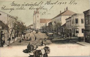 Gyöngyös főtér a Komlóhoz címzett sörházzal (Rb)