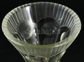 Kristály váza jelzett ezüst (Ag) talppal, m: 19,5 cm