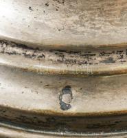 Kristály váza jelzett ezüst (Ag) talppal, m: 19,5 cm