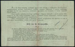 1881 Cselédvadászjegy 2Ft illetékjeggyel Hódmezővásárhelyen kiállítva, 4/879 sz. / Hunting licence f...