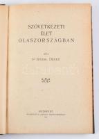 (Szövetkezeti kolligátum) Bikkal Dénes: Szövetkezeti élet Olaszországban. Bp., 1921. Hangya. 113p., +  Glacz Ottmár: A szövetkezeti mozgalom történeti fejlődése Európában. Bp., 1922. Szerzői 47p., +  Balogh Elemér: Tájékoztató fogyasztási szövetkezetek szervezéséről. Bp., 1907. Stephaneum. 24p. Félvászon kötésben