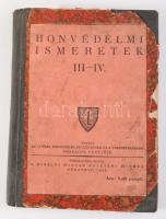 Honvédelmi ismeretek a gimnázium III., a polgári iskola III., valamint a népiskola VII. osztálya számára. Hőseink a világháborúban. Katonaföldrajzi alapismeretek. Hozzákötve: Honvédelmi ismeretek a gimnázium IV., a polgári iskola IV., valamint a népiskola VIII. osztálya számára. Hőseink a világháború óta. A magyar fegyveres erő szervezete. Bp.,1942., Ifjúság Honvédelmi Nevelésének és a Testnevelésnek Országos Vezetője, (Kir. M. Egyetemi-ny.), 182 p. Átkötött félvászon-kötés, kopott, foltos borítóval.