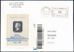 2001 Szakirodalomban nem szereplő emlékív: 75 éve alakult meg a Strigonium esztergomi bélyeggyűjtők ...