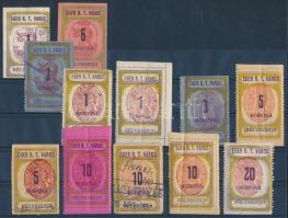 12 db Eger városi okmánybélyeg