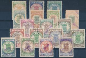 18 db Győr városi okmánybélyeg