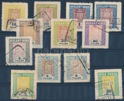 12 db Gyula városi okmánybélyeg