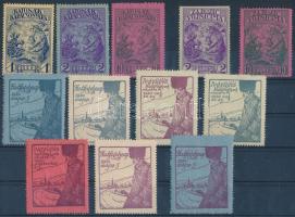 12 db katonai és hadifogoly adománybélyeg