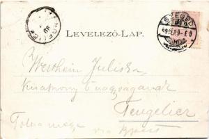 1899 Szeged, I. Mezőgazdasági Országos Kiállítás kapuja, szegedi emlék. Wottitz Manfréd kiadása (vág...