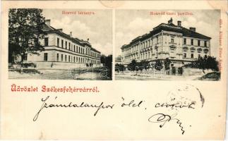 1898 Székesfehérvár, Honvéd laktanya, Honvéd tiszti pavilon. Klökner Péter kiadása 635. sz. (vágott / cut)