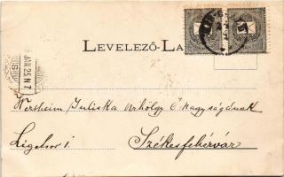 1898 Zalaegerszeg, Arany bárány szálloda. Fénynyomat Divald műintézetből. Art Nouveau, floral (vágot...