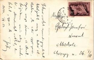 1949 Hajdúszoboszló, Gyógyfürdő, fürdőzők csoportja. Görög photo (EB)