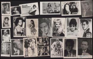 ca 1960 Kb 60 db színészfotó, közötte dedikált is. kb 6x9 cm