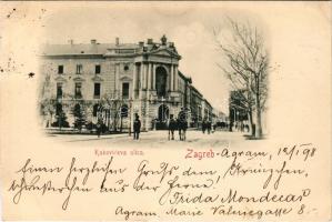 1898 Zagreb, Zágráb; Kukoviceva ulica / utcakép / street view (vágott / cut)