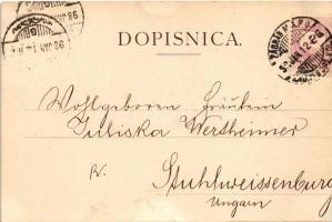 1898 Zagreb, Zágráb; Kukoviceva ulica / utcakép / street view (vágott / cut)