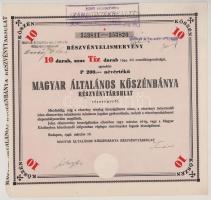1926-1946. Budapest "Magyar Általános Kőszénbánya Részvénytársulat" részvénye 200P-ről (3x...