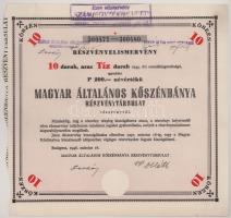 1926-1946. Budapest "Magyar Általános Kőszénbánya Részvénytársulat" részvénye 200P-ről (3x...