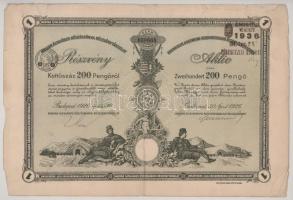 1926-1946. Budapest "Magyar Általános Kőszénbánya Részvénytársulat" részvénye 200P-ről (3x...
