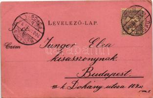 1900 Győr, Városháza, Kismegyeri csataemlék, Baross úti sarokház. Art Nouveau, floral (ázott / wet d...