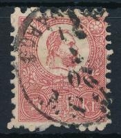 1871 Kőnyomat 5kr "kilőtt szem" lemezhibával (foghibák / perf. faults)