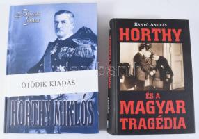 Kanyó András: Horthy és a magyar tragédia. Bp., 2008, Népszabadság. Kiadói kartonált papírkötés. + Bencsik Gábor: Horthy Miklós. A kormányzó és kora. Bp.,2009,Magyar Mercurius. Kiadói kartonált papírkötés.