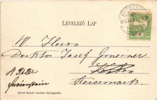 1906 Mátrafüred, Mátra-Füred (Gyöngyös); nyaraló, villa, vendéglő. Bendl Károly kiadása, Art Nouveau...