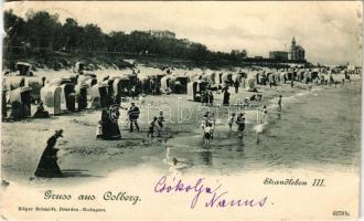 1900 Kolobrzeg, Ostseebad Kolberg; Strandleben III. Edgar Schmidt / beach (b)