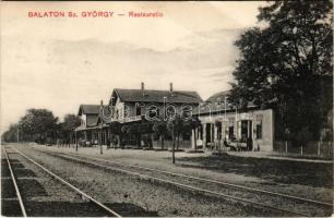 1912 Balatonszentgyörgy, Balaton-Szent-György; vasútállomás, vasúti vendéglő, étterem. Neumark Adolf...